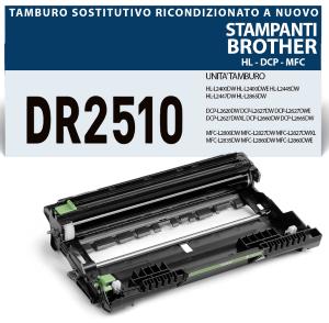 DR-2510 unità tamburo 15.000 pagine ricondizionato a nuovo stampanti Brother DCP HL MFC -L 2620 2627 2660 2665 2400 2445 2447 2865 2800 2827 2835 2860 2960 2980 DW DWE DWXL