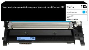 117A W2071A C Cartuccia toner sostitutiva di HP 117A W2071A TONER CIANO alta qualita' 700 pagine compatibile stampanti e multifunzione: HP Color Laser 150a 150nw MFP 178nw 179fnw