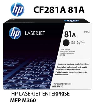 ORIGINALE HP CF281A CARTUCCIA TONER NERO alta qualità copertura 10500 pagine 5% ricondizionato stampanti: HP Laserjet Enterprise M606dn M606x M605n M605dn M605x M604n M604dn Flow MFP M630z M630dn M630f M630h