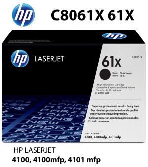 C8061X HP CARTUCCIA TONER NERO alta qualità copertura 10000 pagine compatibile stampanti: HP LASERJET 4100 4100DTN 4100N 4100TN 4100MFC