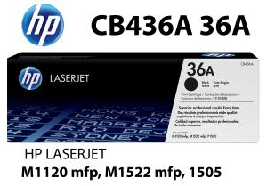 CB436A HP CARTUCCIA TONER NERO alta qualità copertura 2000 pagine compatibile stampanti: HP LASERJET M1120  M1120N  P1505  P1505 N  MFP M1522N  M1522NF M1522MF