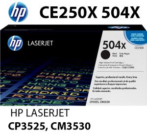NUOVO HP CE250X 504X Toner Nero 10500 pagine compatibile stampanti: HP Color LaserJet CP3525 n dn x CM3530 mfp cm fs