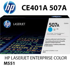 NUOVO HP CE401A 507A Toner Ciano 6000 pagine compatibile stampanti: HP LaserJet Enterprise 500 Color M551 n xh dn MFP M575 f c dn M570 dn dw