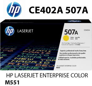 NUOVO HP CE402A 507A Toner Giallo 6000 pagine compatibile stampanti: HP LaserJet Enterprise 500 Color M551 n xh dn MFP M575 f c dn M570 dn dw