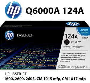 Q6000A 124A ORIGINALE HP Toner Nero 2.500 pagine stampanti: HP ColorLaserJet CM1015 mfp en CM1017mfp 1600 2600n 2605 2605 dn dtn