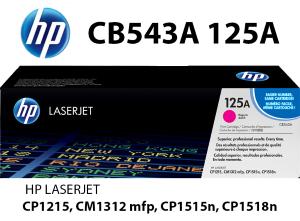NUOVO HP CB543A 125A Toner Magenta 1.400 pagine compatibile stampanti: HP Color LaserJet CM1312 CM1312nfi CP1210 CP1215 CP1217 CP1510 CP1514n CP1515n CP1518 CP1518ni