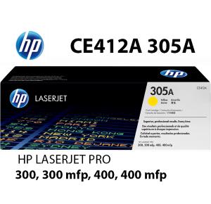 HP CE412A 305A Toner Giallo 2.600 pagine  stampanti: HP Laserjet Pro 300/400 color M351a M451 dn dw nw MPF M375 nw M475 dn dw