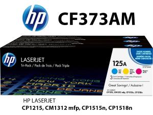 CF373AM 125A HP MULTIPACK 3PZ CARTUCCIA TONER CIANO GIALLO MAGENTA alta qualità copertura 3pz da 1.400 pagine CAD.  stampanti: HP Color LaserJet CM1312 CM1312nfi CP1210 CP1215 CP1217 CP1510 CP1514n CP1515n CP1518 CP1518ni