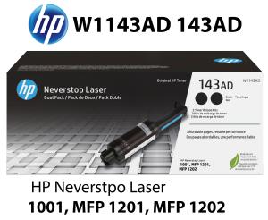 W1143AD 143AD HP CARTUCCIA TONER NERO alta qualità copertura 2X 2.500 pagine compatibile stampanti: HP Neverstop Laser 1001nw 1201n 1202nw