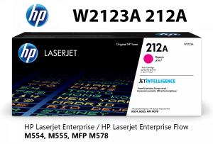 NUOVO HP W2123A 212A Toner Magenta 4.500 pagine compatibile stampanti: HP Color LaserJet Enterprise M554dn M555dn M555x MFP M578dn MFP M578f Flow MFP M578c