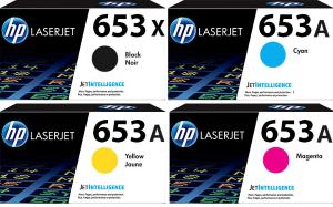 HP 653X 653A SET 4 TONER HP CF320X CF321A CF322A CF323A K 21000 C Y M 16500 pagine compatibile stampanti: HP Color LaserJet Enterprise Flow MFP M680 dn f z
