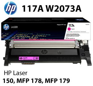 HP 117A TONER M MAGENTA W2073A Toner alta qualità M 700 pagine compatibile stampanti e multifunzione: HP Color Laser 150a 150nw MFP 178nw 179fnw