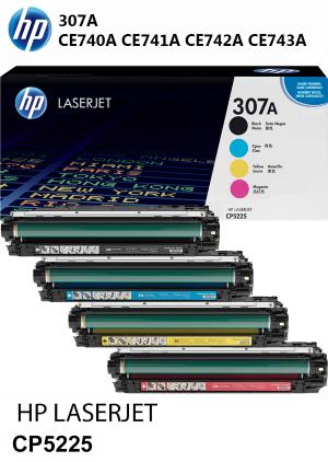 307A CE740A CE741A CE742A CE743A ORIGINALE HP in unica confezione contenente i 4 Toner alta qualità K 7000 pagine C M Y 7300 pagine stampanti e multifunzione: HP Color LaserJet CP5225 CP5225dn CP5225n