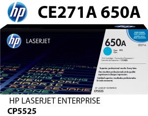 CE271A 650A ORIGINALE HP Toner Ciano 15000 pagine ricondizionato stampanti: HP ColorLaserJet CP5525 n dn xh CP5520 Enterprise M7505 n dn xh