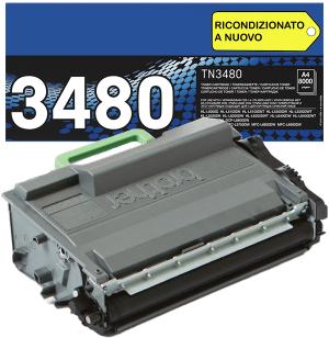TN-3480 Cartuccia toner 8.000 pagine stampanti Brother HL-L5000D HL-L5100DN HL-L5200DW HL-L6250DN HL-L6300DW HL-L6400DW DCP-L5500DN MFC-L5700DN MFC-L5750DW DCP-L6600DW MFC-L6800DW MFC-L6900DW