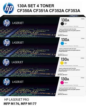 130A HP SET 4 TONER CF350A CF351A CF352A CF353A K 1300 C Y M 1000 pagine  stampanti: HP Color LaserJet Pro M176n M177fw