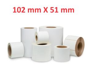 OPACO WHITE ROLL ADESIVO 102MM X 51MM, 650 LABELS,DIAMETRO 40MM AD INCHIOSTRO