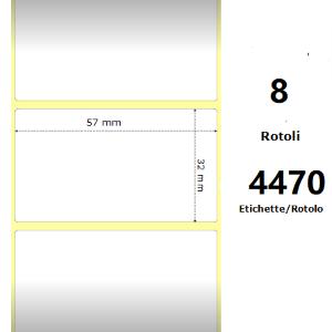 WHITE 57X32MM,4470 ET/ROTOLO Z-1000D,2.2X1.3X3 CORE,8 ROLLS