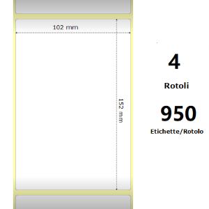 WHITE 102X152MM,950 ET/ROTOLO Z-2000D, 4X6X3 CORE, 4 ROLLS