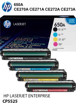 HP 650A SET 4 TONER CE270A CE271A CE272A CE273A K 13500 C Y M copertura 15000 pagine  stampanti: HP ColorLaserJet CP5525 n dn xh CP5520 Enterprise M7505 n dn xh